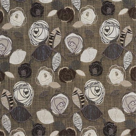 DESIGNER FABRICS Designer Fabrics A380 54 in. Wide Brown Silver And Ivory Leaves And Roses Tweed Textured Metallic Upholstery Fabric A380